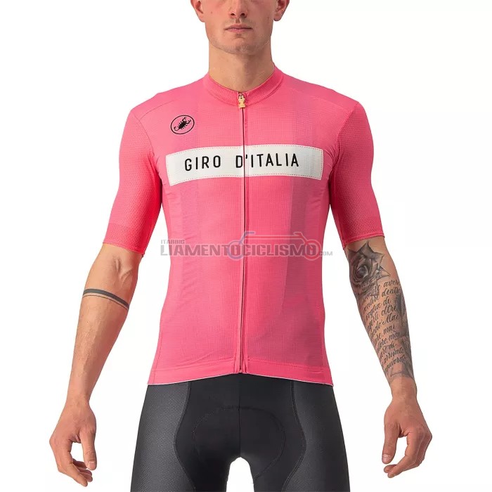 Abbigliamento Ciclismo Giro d'Italia Manica Corta 2022 Chiaro Rosa